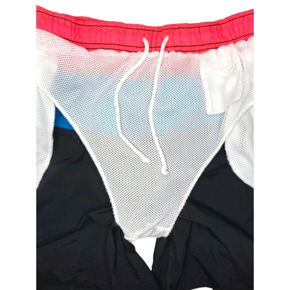 Vtg Surf Odyssey Short Boardshorts Mens MED Neon Black Swim Trunks 80s 90s Retro - Picture 3 of 4